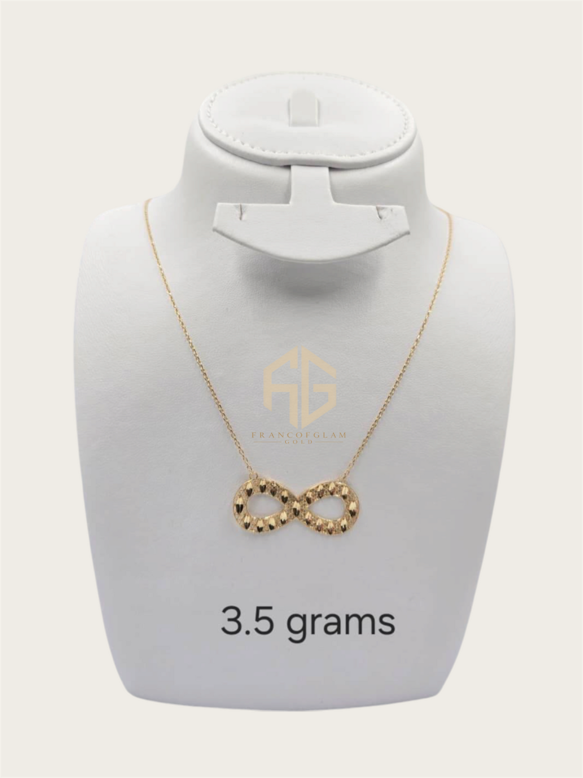 18K GOLD INFINITY PENDANT NECKLACE | 3.5G